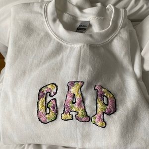 Hand embroidered GAP crewneck sweatshirt